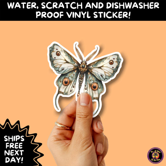 GOTH MOTH STICKERS | Gothic Insect Vinyl Stickers, Dark Aesthetic Stickers for Laptops Journals, Spooky Bug Stickers, Moth Witchy Decor