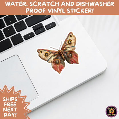 GOTH MOTH STICKERS | Gothic Insect Vinyl Stickers, Dark Aesthetic Stickers for Laptops Journals, Spooky Bug Stickers, Moth Witchy Decor