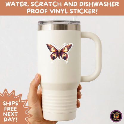 GOTH MOTH STICKERS | Gothic Insect Vinyl Stickers, Dark Aesthetic Stickers for Laptops Journals, Spooky Bug Stickers, Moth Witchy Decor