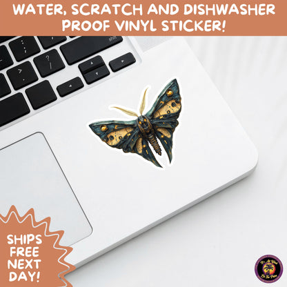 GOTH MOTH STICKERS | Gothic Insect Vinyl Stickers, Dark Aesthetic Stickers for Laptops Journals, Spooky Bug Stickers, Moth Witchy Decor
