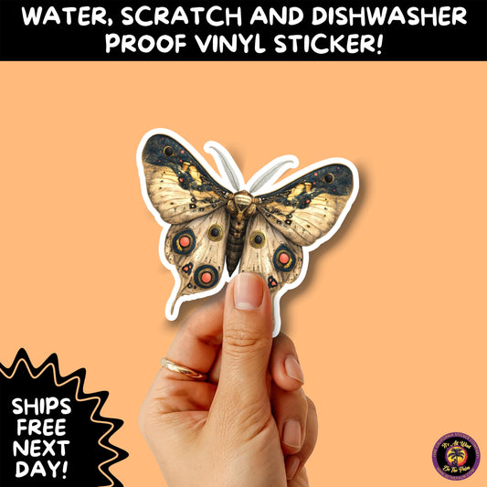 GOTH MOTH STICKERS | Gothic Insect Vinyl Stickers, Dark Aesthetic Stickers for Laptops Journals, Spooky Bug Stickers, Moth Witchy Decor