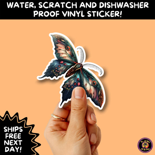GOTH MOTH STICKERS | Gothic Insect Vinyl Stickers, Dark Aesthetic Stickers for Laptops Journals, Spooky Bug Stickers, Moth Witchy Decor