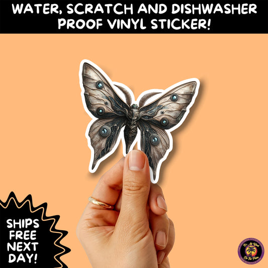 GOTH MOTH STICKERS | Gothic Insect Vinyl Stickers, Dark Aesthetic Stickers for Laptops Journals, Spooky Bug Stickers, Moth Witchy Decor