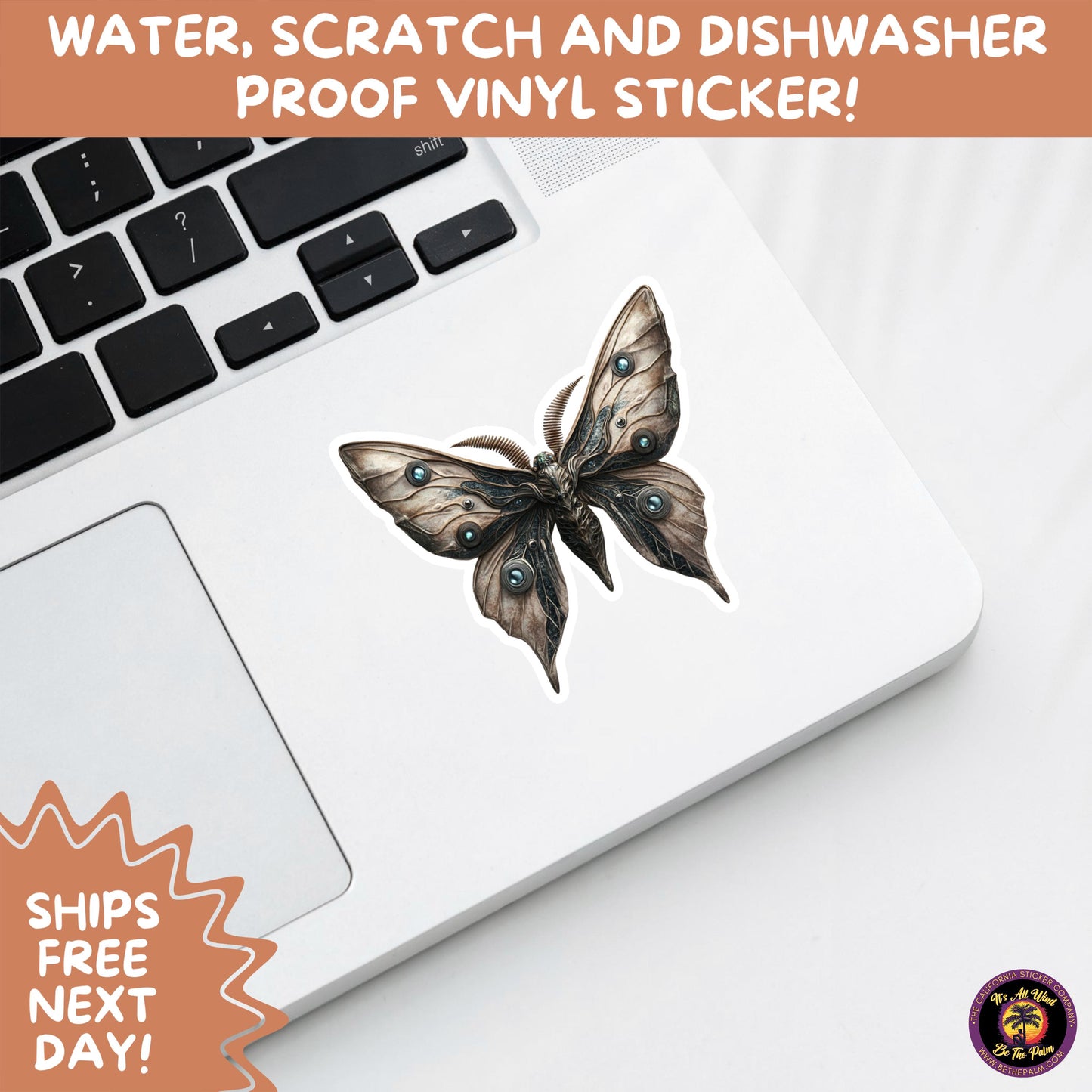 GOTH MOTH STICKERS | Gothic Insect Vinyl Stickers, Dark Aesthetic Stickers for Laptops Journals, Spooky Bug Stickers, Moth Witchy Decor