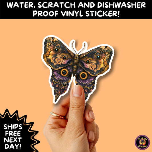 GOTH MOTH STICKERS | Gothic Insect Vinyl Stickers, Dark Aesthetic Stickers for Laptops Journals, Spooky Bug Stickers, Moth Witchy Decor
