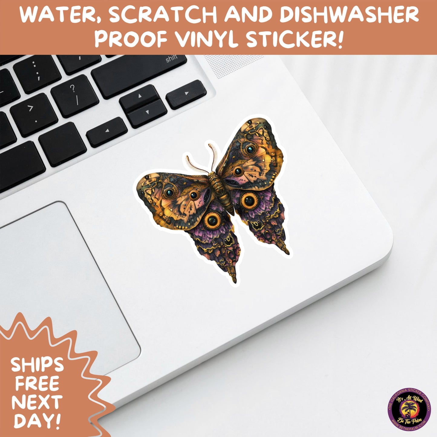 GOTH MOTH STICKERS | Gothic Insect Vinyl Stickers, Dark Aesthetic Stickers for Laptops Journals, Spooky Bug Stickers, Moth Witchy Decor