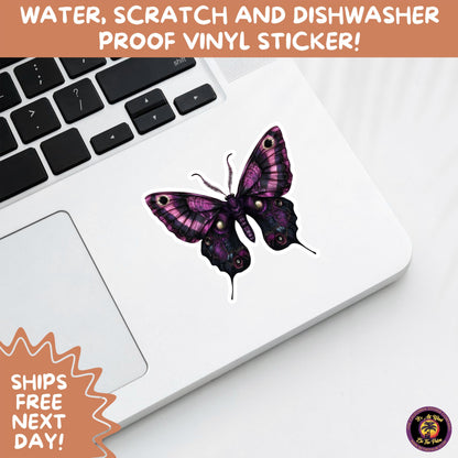 GOTH MOTH STICKERS | Gothic Insect Vinyl Stickers, Dark Aesthetic Stickers for Laptops Journals, Spooky Bug Stickers, Moth Witchy Decor