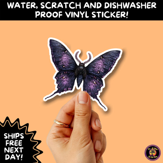 GOTH MOTH STICKERS | Gothic Insect Vinyl Stickers, Dark Aesthetic Stickers for Laptops Journals, Spooky Bug Stickers, Moth Witchy Decor