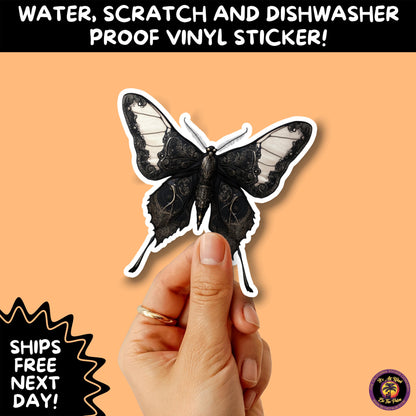 GOTH MOTH STICKERS | Gothic Insect Vinyl Stickers, Dark Aesthetic Stickers for Laptops Journals, Spooky Bug Stickers, Moth Witchy Decor