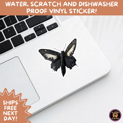 GOTH MOTH STICKERS | Gothic Insect Vinyl Stickers, Dark Aesthetic Stickers for Laptops Journals, Spooky Bug Stickers, Moth Witchy Decor