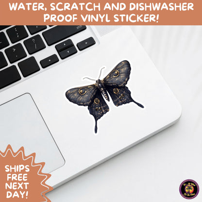 GOTH MOTH STICKERS | Gothic Insect Vinyl Stickers, Dark Aesthetic Stickers for Laptops Journals, Spooky Bug Stickers, Moth Witchy Decor