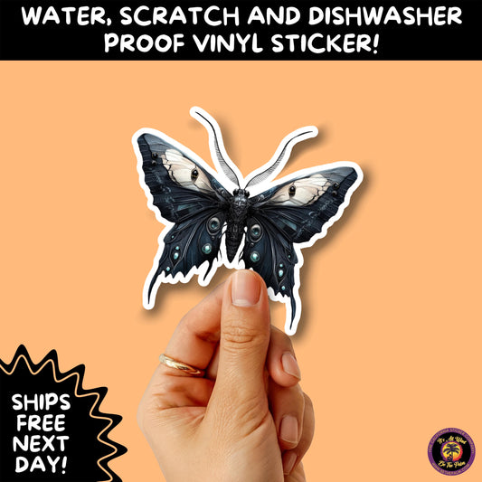 GOTH MOTH STICKERS | Gothic Insect Vinyl Stickers, Dark Aesthetic Stickers for Laptops Journals, Spooky Bug Stickers, Moth Witchy Decor