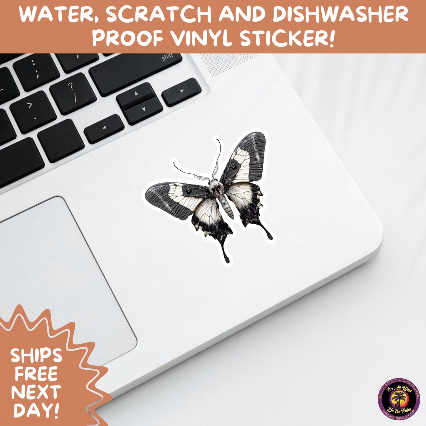 GOTH MOTH STICKERS | Gothic Insect Vinyl Stickers, Dark Aesthetic Stickers for Laptops Journals, Spooky Bug Stickers, Moth Witchy Decor