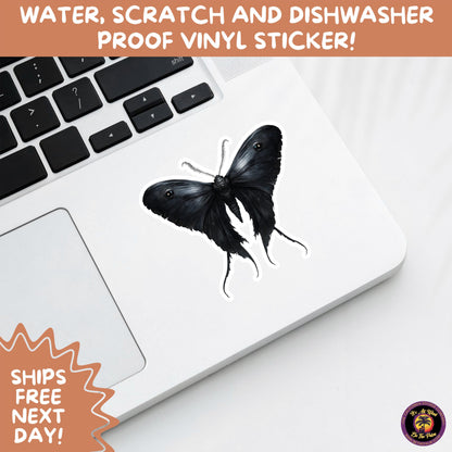 GOTH MOTH STICKERS | Gothic Insect Vinyl Stickers, Dark Aesthetic Stickers for Laptops Journals, Spooky Bug Stickers, Moth Witchy Decor