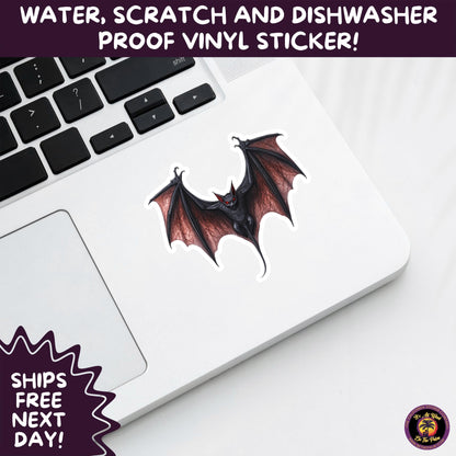GOTHIC BAT STICKERS | for Alternative Aesthetic Lovers Spooky Vibe Cute Creepy Goth Accessories for Journal Laptop or Water Bottle Decor