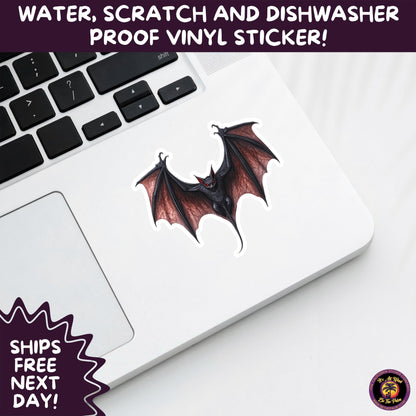 GOTHIC BAT STICKERS | for Alternative Aesthetic Lovers Spooky Vibe Cute Creepy Goth Accessories for Journal Laptop or Water Bottle Decor