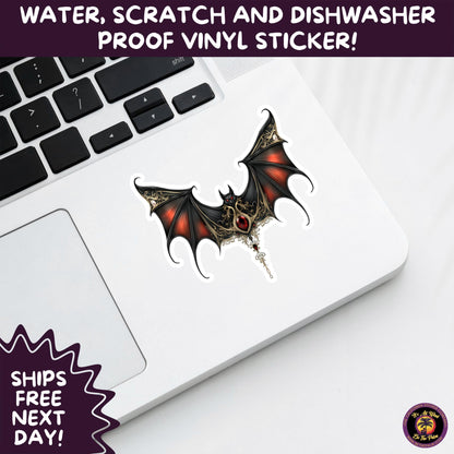 GOTHIC BAT STICKERS | for Alternative Aesthetic Lovers Spooky Vibe Cute Creepy Goth Accessories for Journal Laptop or Water Bottle Decor