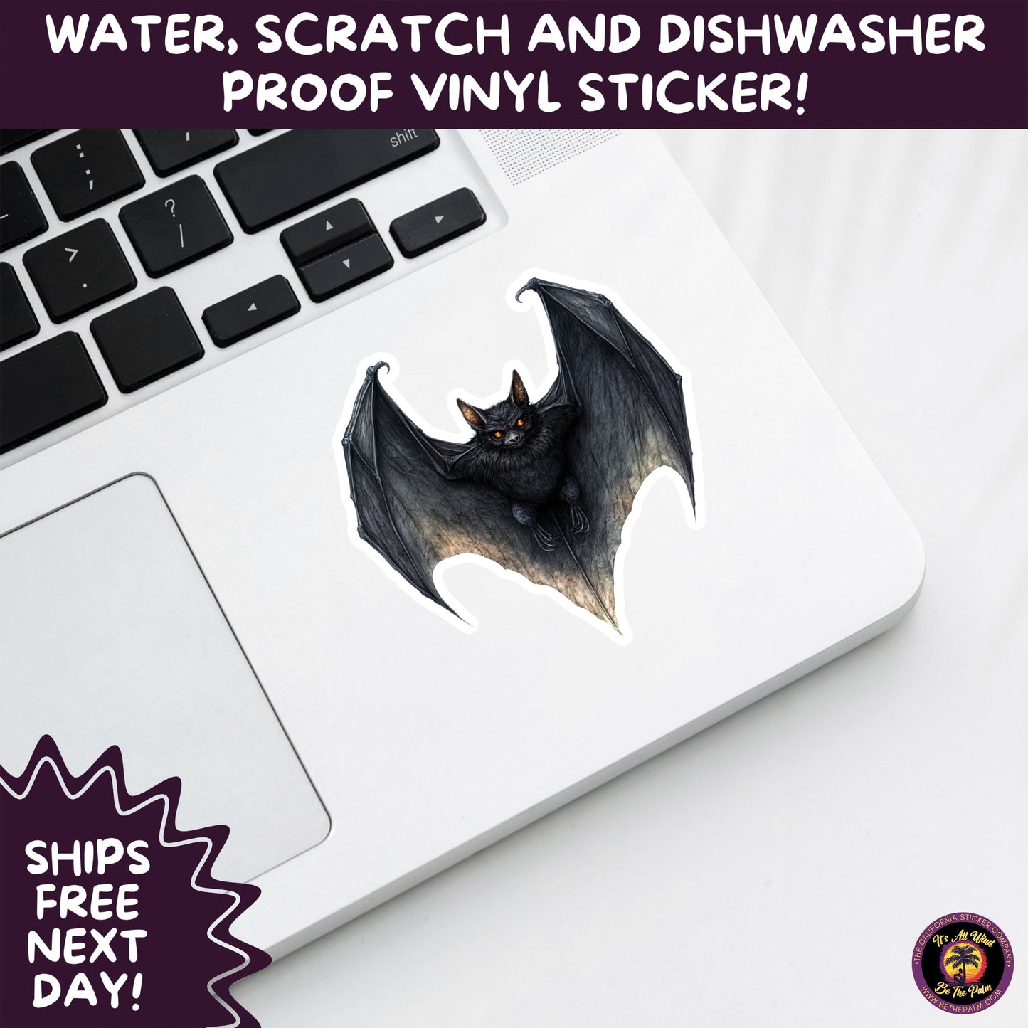 GOTHIC BAT STICKERS | for Alternative Aesthetic Lovers Spooky Vibe Cute Creepy Goth Accessories for Journal Laptop or Water Bottle Decor