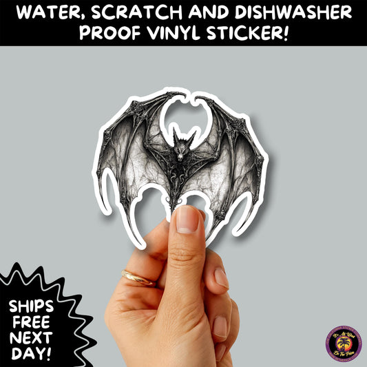 GOTHIC BAT STICKERS | for Alternative Aesthetic Lovers Spooky Vibe Cute Creepy Goth Accessories for Journal Laptop or Water Bottle Decor