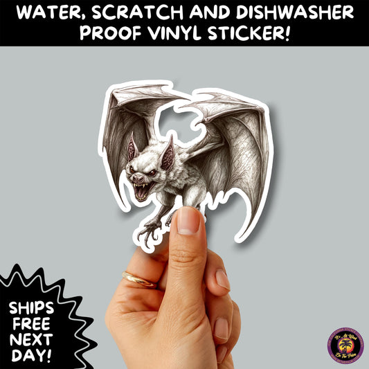 GOTHIC BAT STICKERS | for Alternative Aesthetic Lovers Spooky Vibe Cute Creepy Goth Accessories for Journal Laptop or Water Bottle Decor