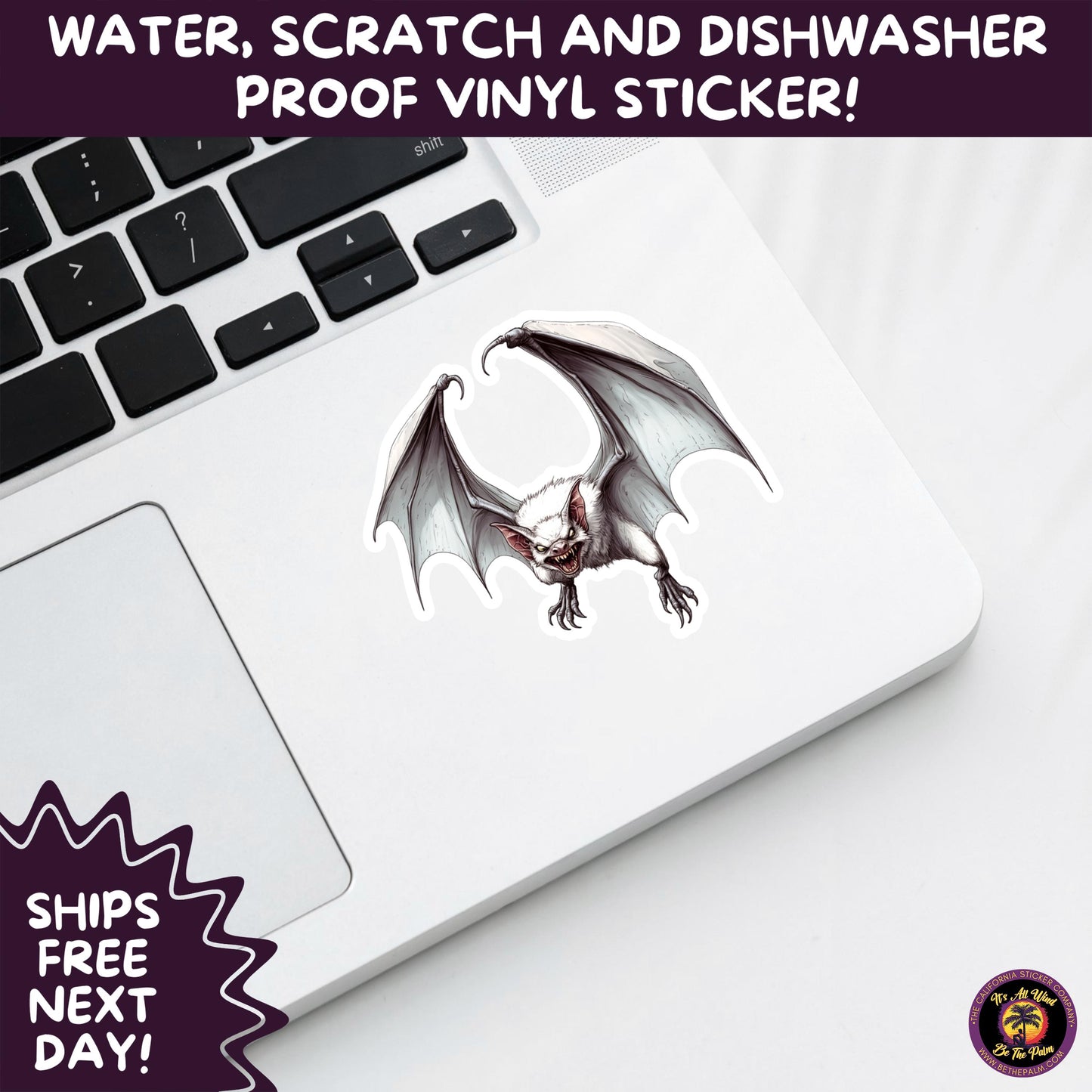 GOTHIC BAT STICKERS | for Alternative Aesthetic Lovers Spooky Vibe Cute Creepy Goth Accessories for Journal Laptop or Water Bottle Decor