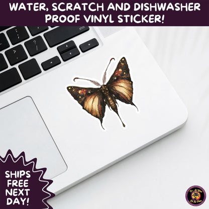 GOTH MOTH STICKERS | Gothic Insect Vinyl Stickers, Dark Aesthetic Stickers for Laptops Journals, Spooky Bug Stickers, Moth Witchy Decor