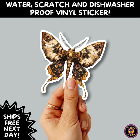 GOTH MOTH STICKERS | Gothic Insect Vinyl Stickers, Dark Aesthetic Stickers for Laptops Journals, Spooky Bug Stickers, Moth Witchy Decor