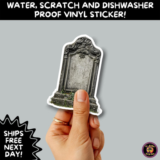 DARK GOTHIC STICKERS – Witchcore, Spooky, Occult, Alternative Vinyl Decals for Journals, Water Bottles, cemetery, headstone, and MacBooks