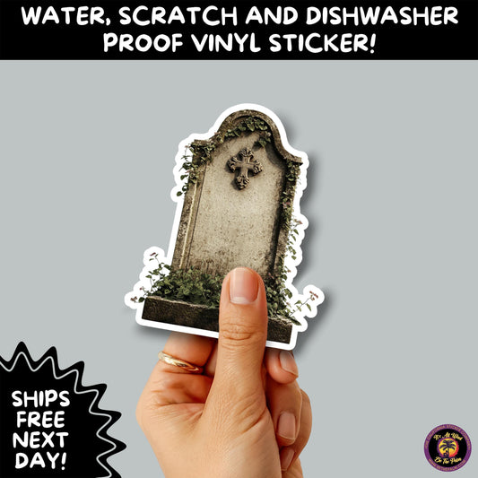 DARK GOTHIC STICKERS – Witchcore, Spooky, Occult, Alternative Vinyl Decals for Journals, Water Bottles, cemetery, headstone, and MacBooks
