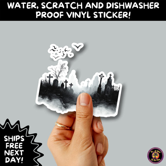 DARK GOTHIC STICKERS – Witchcore, Spooky, Occult, Alternative Vinyl Decals for Journals, Water Bottles, cemetery, headstone, and MacBooks
