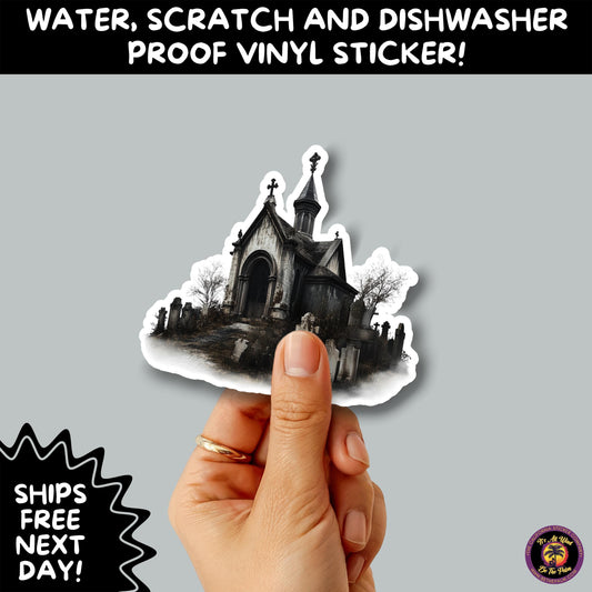 DARK GOTHIC STICKERS – Witchcore, Spooky, Occult, Alternative Vinyl Decals for Journals, Water Bottles, cemetery, headstone, and MacBooks