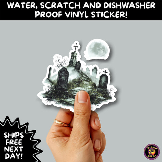 DARK GOTHIC STICKERS – Witchcore, Spooky, Occult, Alternative Vinyl Decals for Journals, Water Bottles, cemetery, headstone, and MacBooks