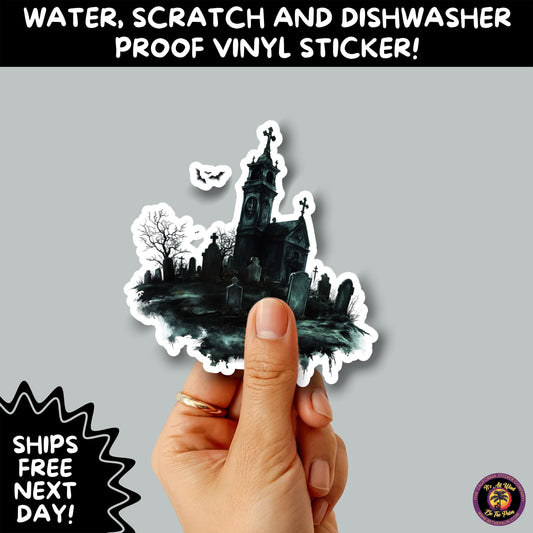 DARK GOTHIC STICKERS – Witchcore, Spooky, Occult, Alternative Vinyl Decals for Journals, Water Bottles, cemetery, headstone, and MacBooks