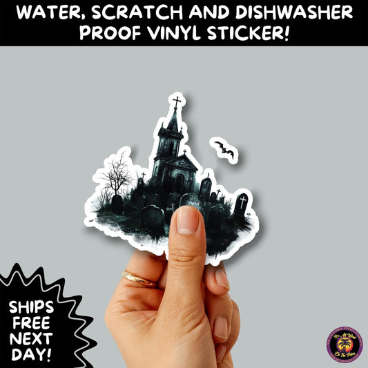DARK GOTHIC STICKERS – Witchcore, Spooky, Occult, Alternative Vinyl Decals for Journals, Water Bottles, cemetery, headstone, and MacBooks