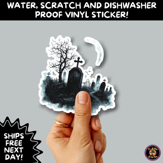 DARK GOTHIC STICKERS – Witchcore, Spooky, Occult, Alternative Vinyl Decals for Journals, Water Bottles, cemetery, headstone, and MacBooks