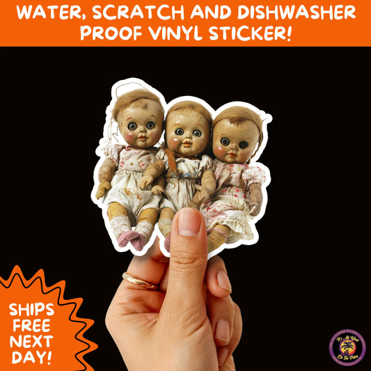 HORROR DOLL STICKERS Spooky Cute Creepy Girl Stickers – Perfect for Halloween, Scrapbooking, and Horror Aesthetic Fans