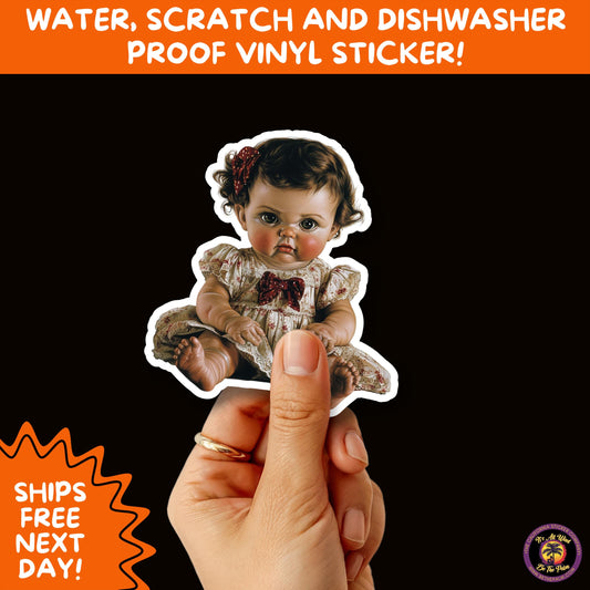 HORROR DOLL STICKERS Spooky Cute Creepy Girl Stickers – Perfect for Halloween, Scrapbooking, and Horror Aesthetic Fans