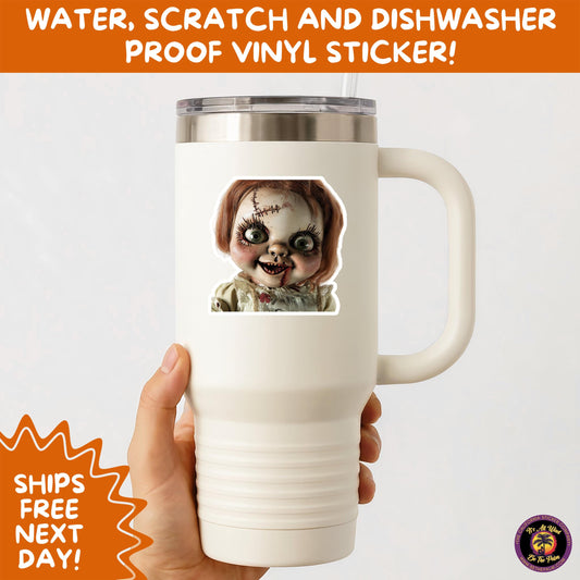 HORROR DOLL STICKERS Spooky Cute Creepy Girl Stickers – Perfect for Halloween, Scrapbooking, and Horror Aesthetic Fans