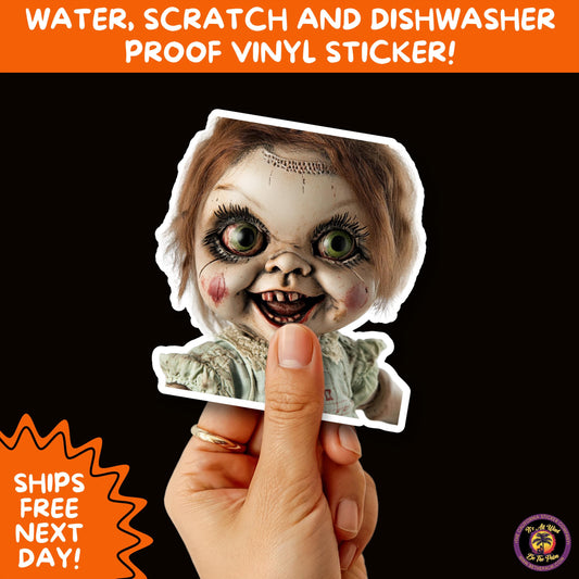 HORROR DOLL STICKERS Spooky Cute Creepy Girl Stickers – Perfect for Halloween, Scrapbooking, and Horror Aesthetic Fans