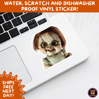 HORROR DOLL STICKERS Spooky Cute Creepy Girl Stickers – Perfect for Halloween, Scrapbooking, and Horror Aesthetic Fans