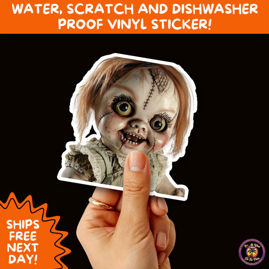 HORROR DOLL STICKERS Spooky Cute Creepy Girl Stickers – Perfect for Halloween, Scrapbooking, and Horror Aesthetic Fans