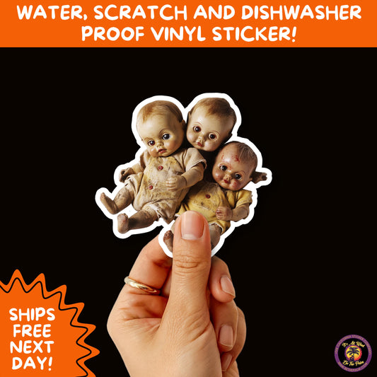 HORROR DOLL STICKERS Spooky Cute Creepy Girl Stickers – Perfect for Halloween, Scrapbooking, and Horror Aesthetic Fans