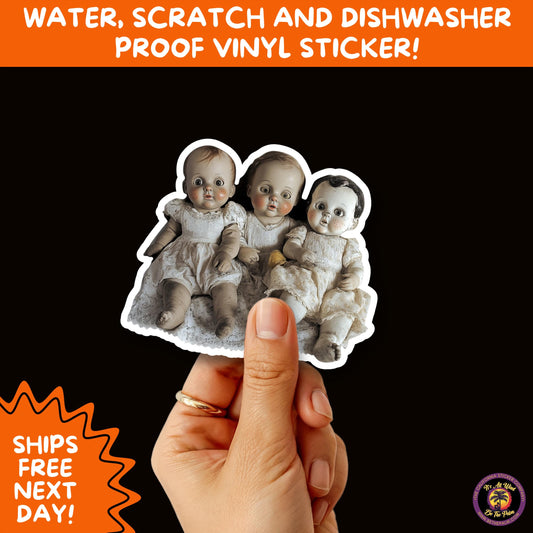 HORROR DOLL STICKERS Spooky Cute Creepy Girl Stickers – Perfect for Halloween, Scrapbooking, and Horror Aesthetic Fans
