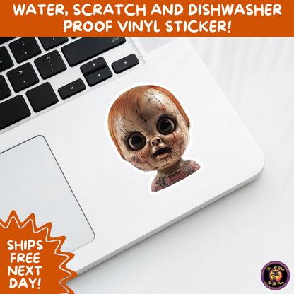 HORROR DOLL STICKERS Spooky Cute Creepy Girl Stickers – Perfect for Halloween, Scrapbooking, and Horror Aesthetic Fans