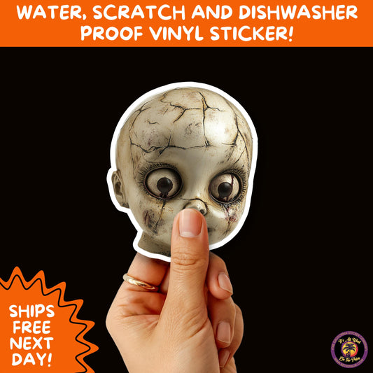HORROR DOLL STICKERS Spooky Cute Creepy Girl Stickers – Perfect for Halloween, Scrapbooking, and Horror Aesthetic Fans
