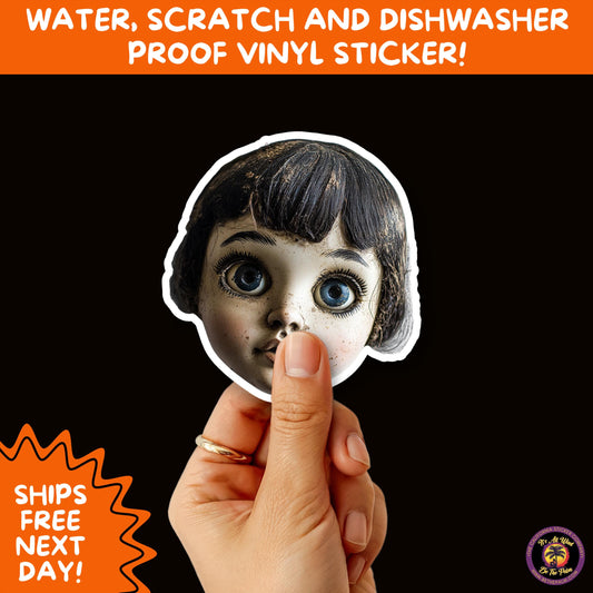HORROR DOLL STICKERS Spooky Cute Creepy Girl Stickers – Perfect for Halloween, Scrapbooking, and Horror Aesthetic Fans
