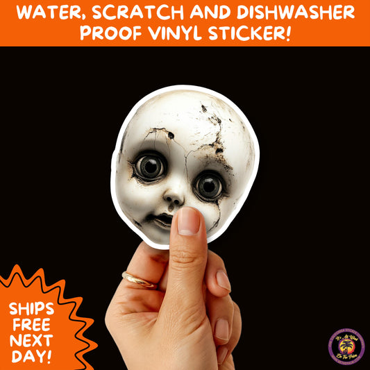 HORROR DOLL STICKERS Spooky Cute Creepy Girl Stickers – Perfect for Halloween, Scrapbooking, and Horror Aesthetic Fans