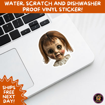HORROR DOLL STICKERS Spooky Cute Creepy Girl Stickers – Perfect for Halloween, Scrapbooking, and Horror Aesthetic Fans