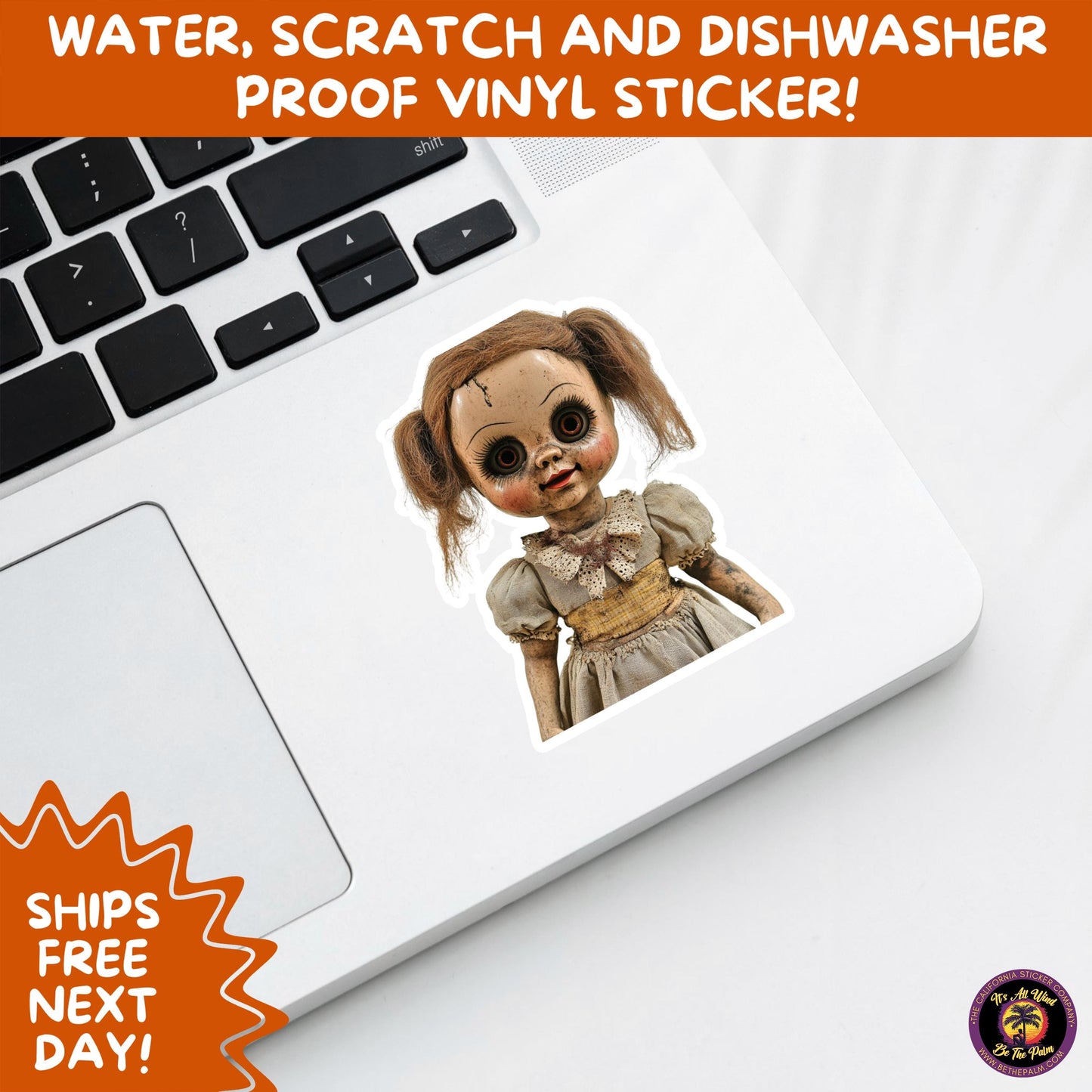 HORROR DOLL STICKERS Spooky Cute Creepy Girl Stickers – Perfect for Halloween, Scrapbooking, and Horror Aesthetic Fans