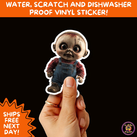 HORROR DOLL STICKERS Spooky Cute Creepy Girl Stickers – Perfect for Halloween, Scrapbooking, and Horror Aesthetic Fans